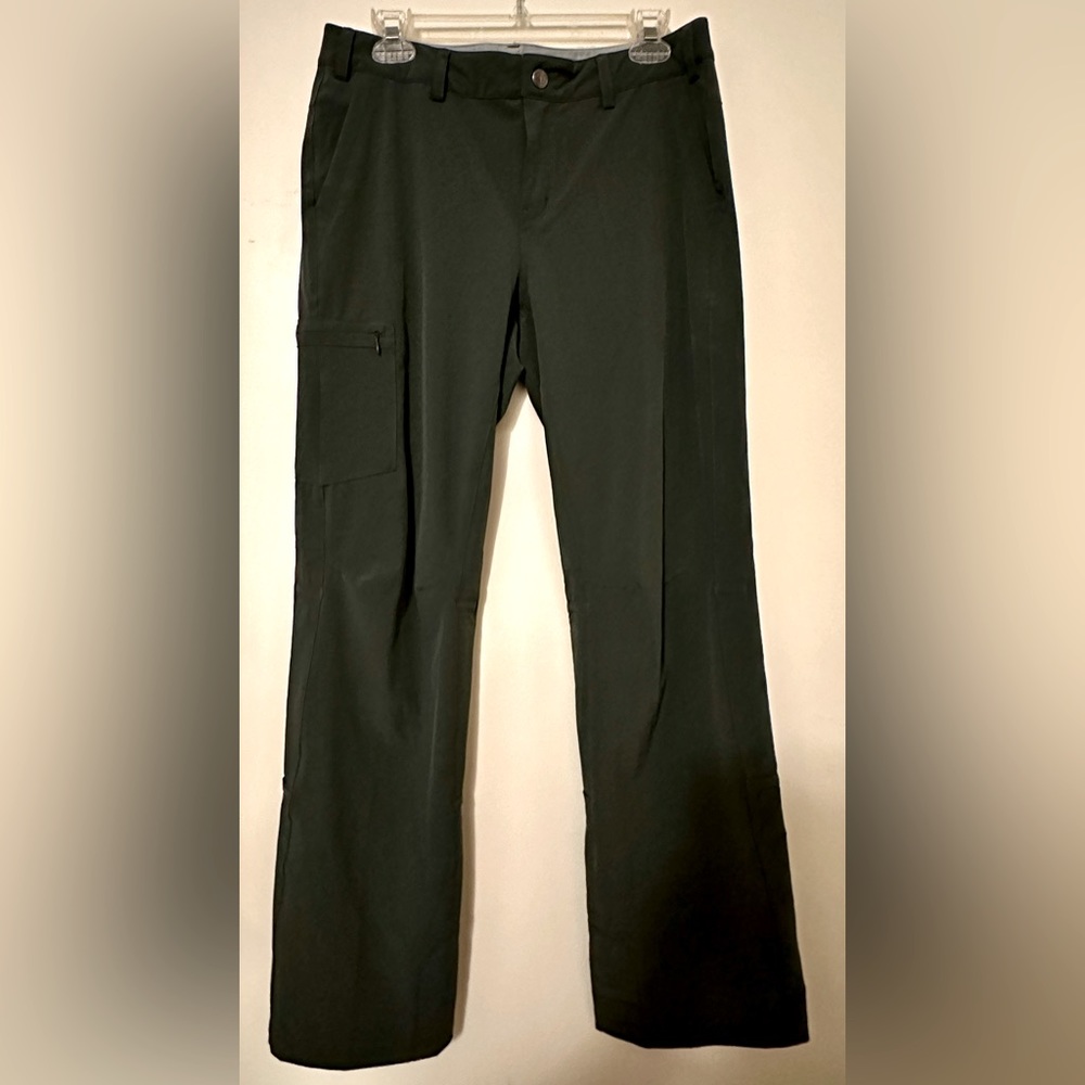 REI hiking pants. Dark gray. Snap closure.